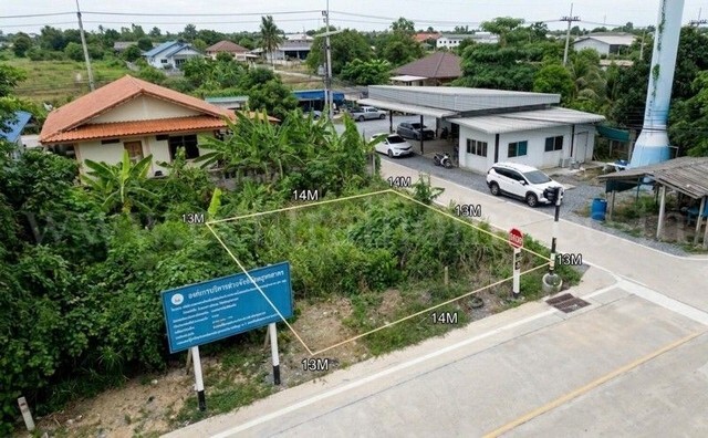 ที่ดินสภาพดีถมแล้ว ใกล้วัดท่าไม้ สมุทรสาคร ติดถนนคอนกรีต แปลงมุม 
