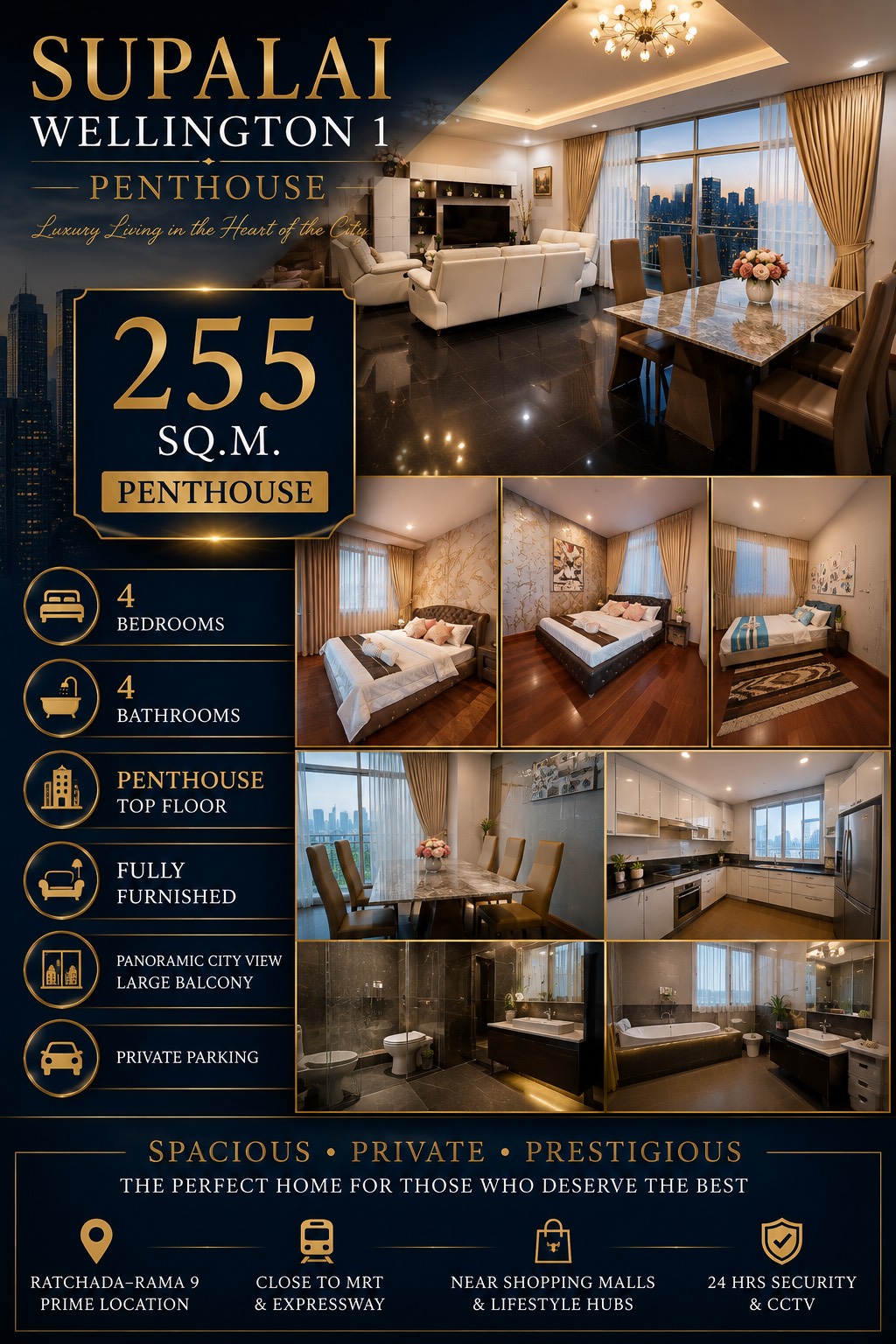 ขาย / ให้เช่า PENTHOUSE – SUPALAI WELLINGTON 1
